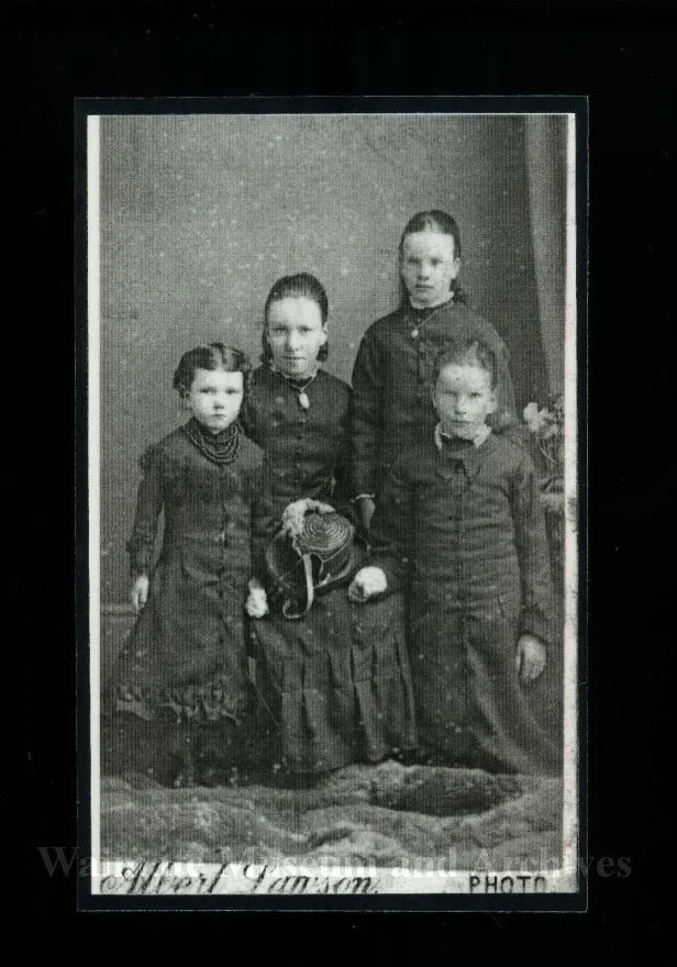 Mrs Cruickshank and three daughters, shared from the Waimate Museum collection