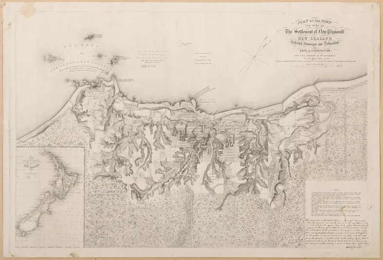 Map of New Plymouth town and settlement, 1842